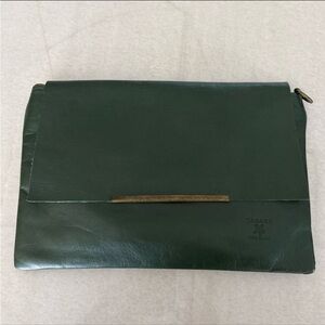Italian Leather Green Clutch